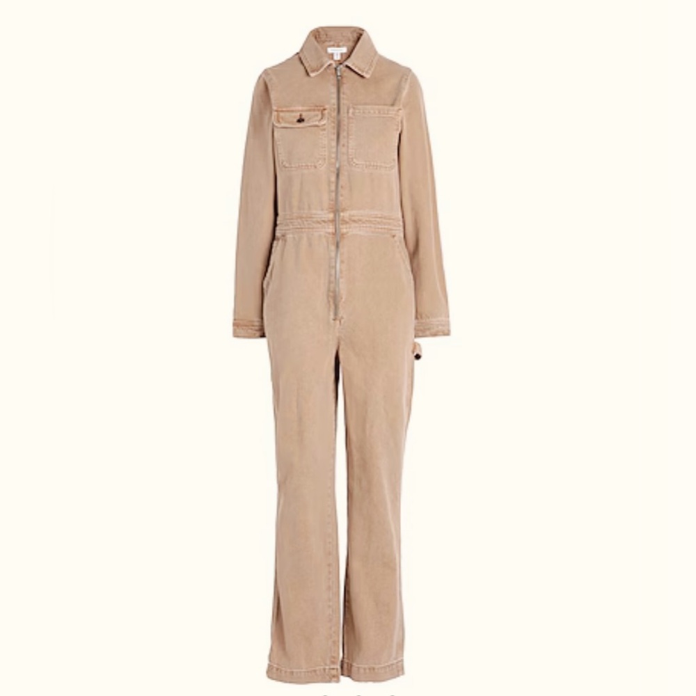 TOPSHOP -  ⚠️Long Sleeve,Non-stretch, Tan Denim Boilersuit - Women’s Size 12